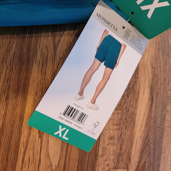 Mondetta Jacaranda 6" Inseam Scuba High Rise Shorts Green - Picture 6 of 10